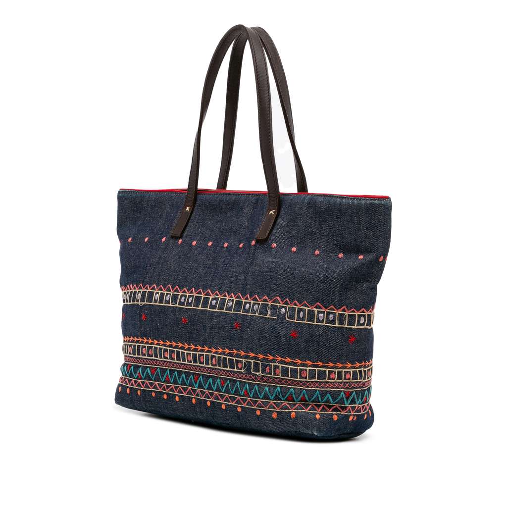 Burberry Embroidered Denim Tote - 2