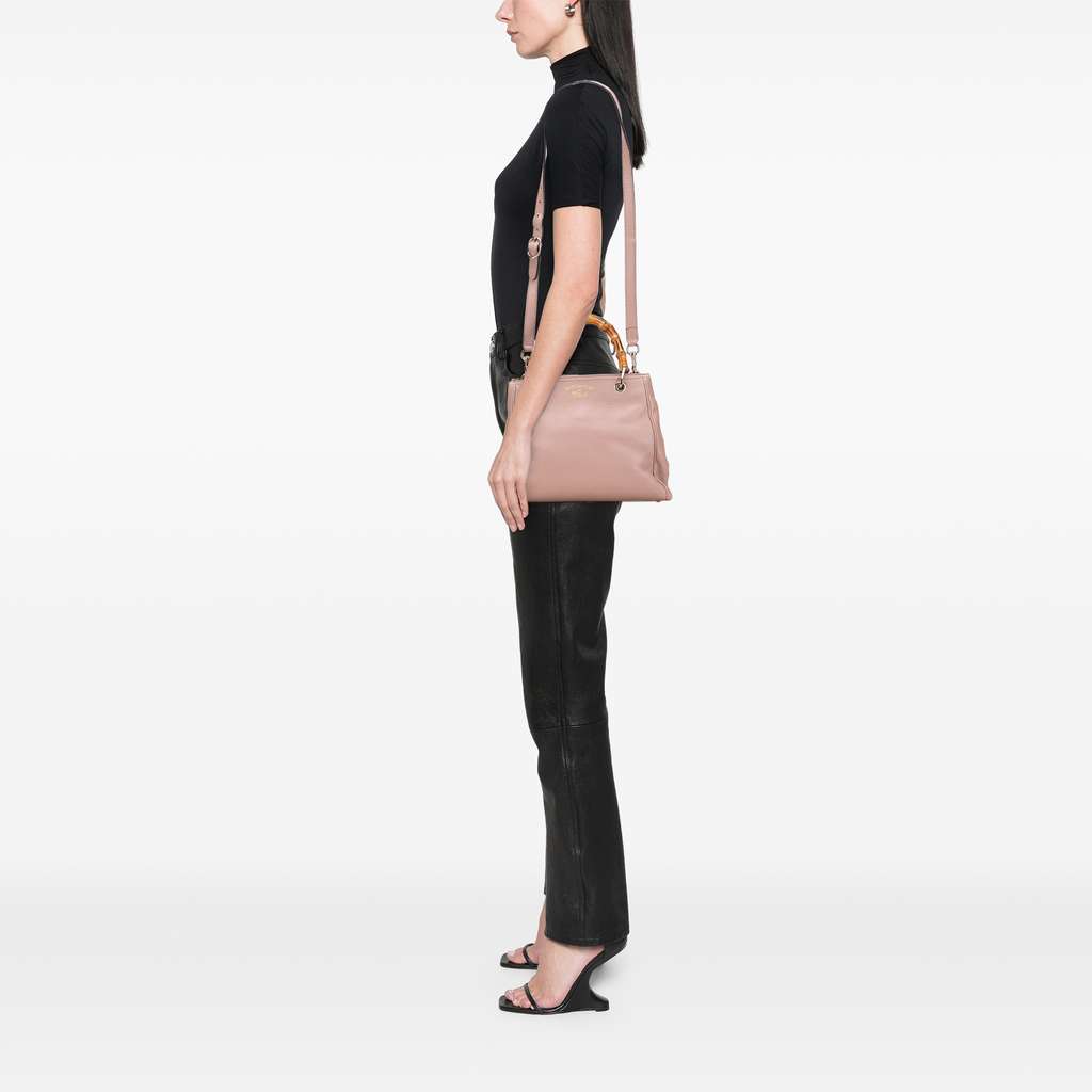 Gucci Small Calfskin Bamboo Shopper Satchel - Image 12