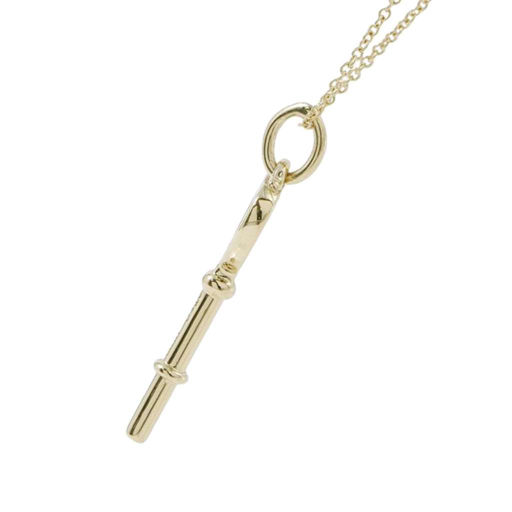 Tiffany & Co 18K Yellow Gold Heart Key Pendant Necklace - 2