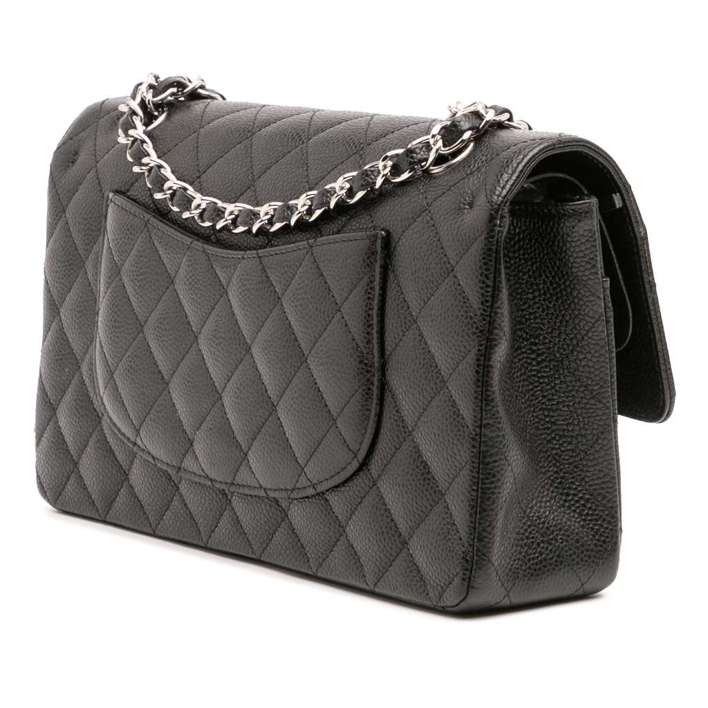 Chanel Medium Classic Caviar Double Flap - Back view