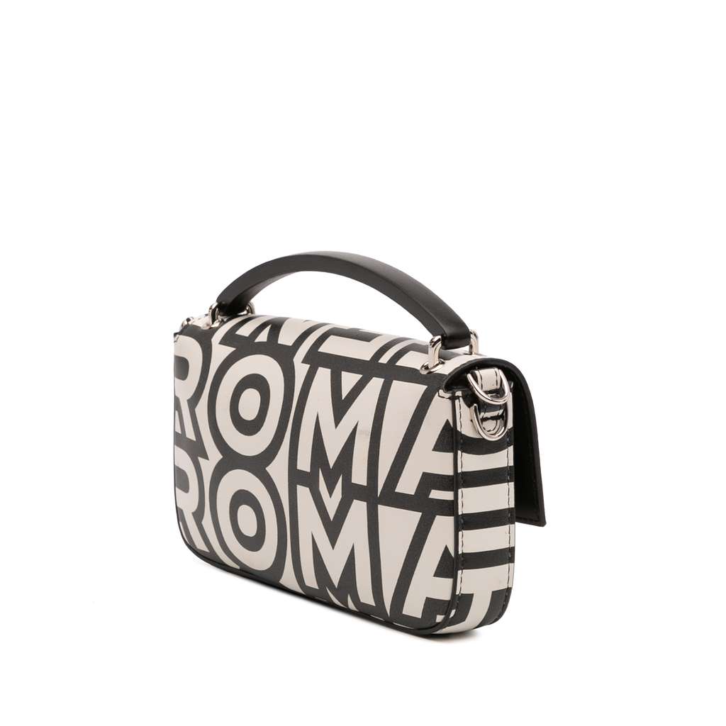 Fendi Marc Jacobs Nappa Vitello King Logo Print Baguette Phone Pouch Satchel - Back view