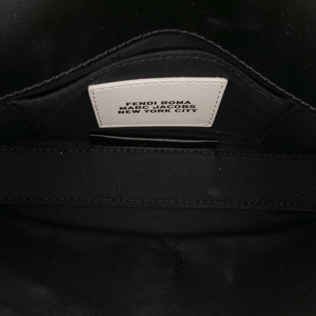 Fendi Marc Jacobs Nappa Vitello King Logo Print Baguette Phone Pouch Satchel - 4