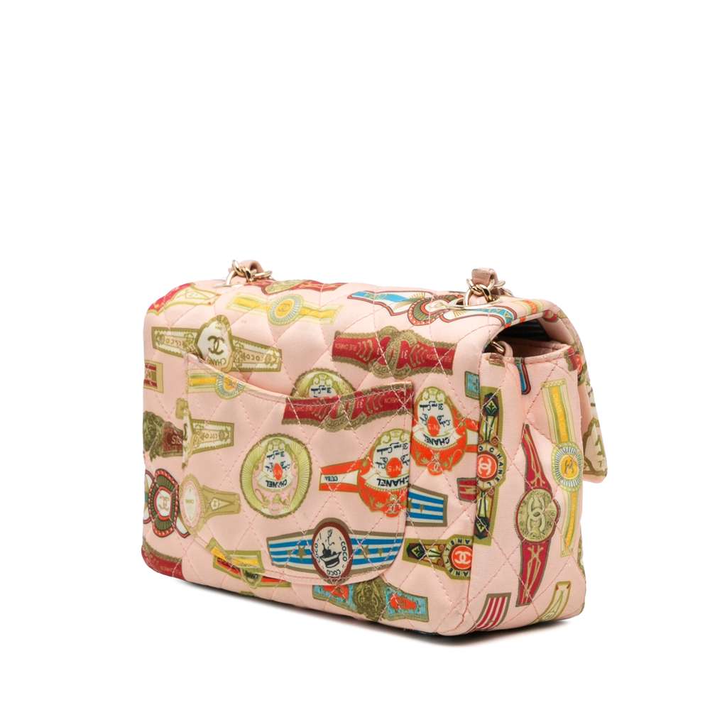 Chanel Mini Rectangular Classic Printed Satin Cuba Single Flap - 2
