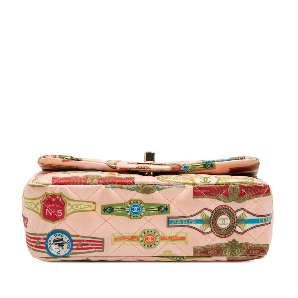 Chanel Mini Rectangular Classic Printed Satin Cuba Single Flap - 3