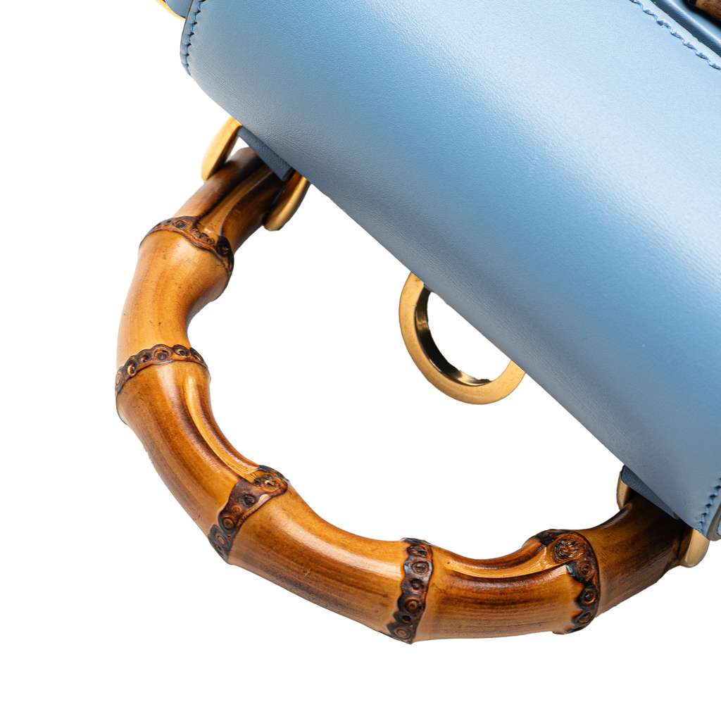 Gucci Mini Calfskin Bamboo Top Handle Bag - Image 10