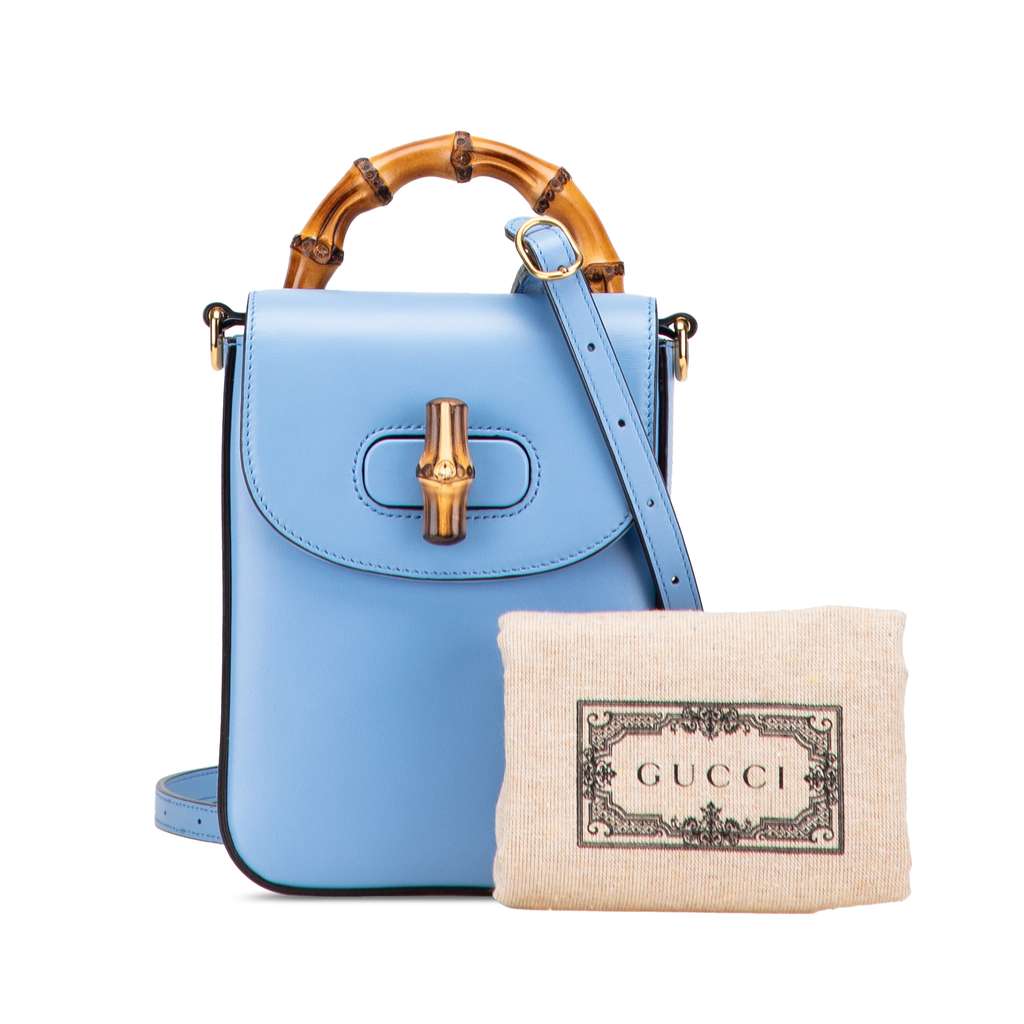 Gucci Mini Calfskin Bamboo Top Handle Bag - Image 12