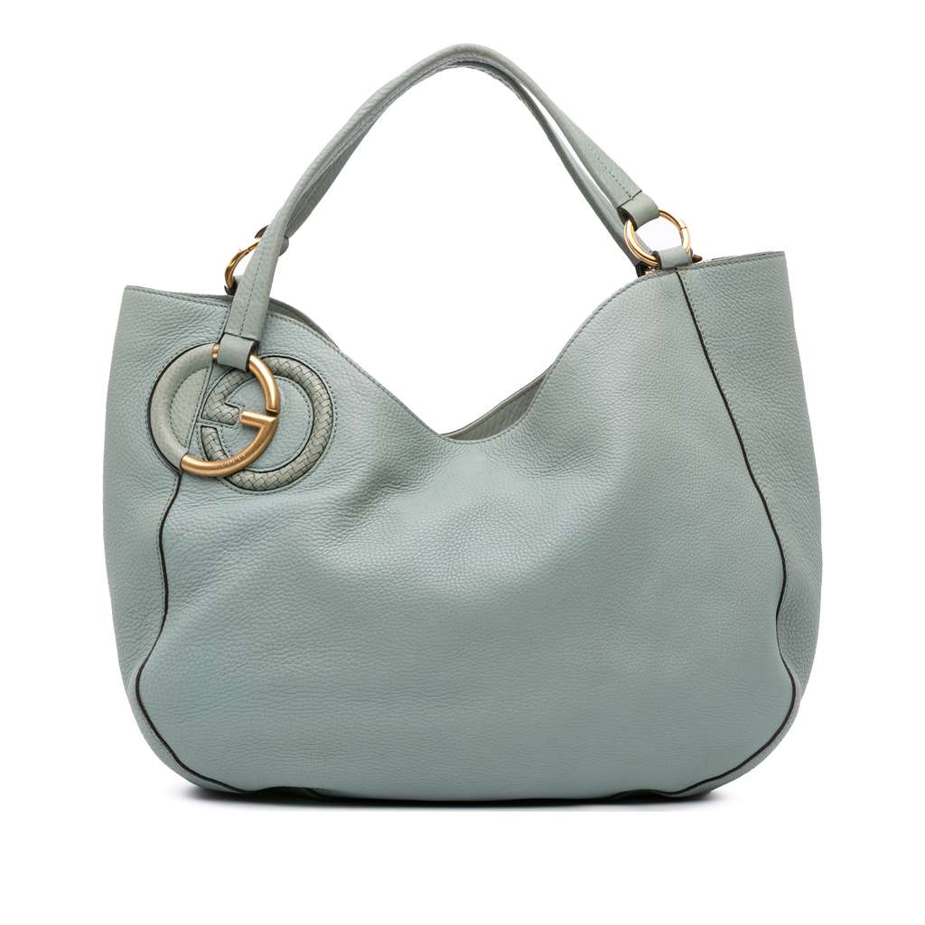 Gucci Medium Pebbled Calfskin Twill Tote