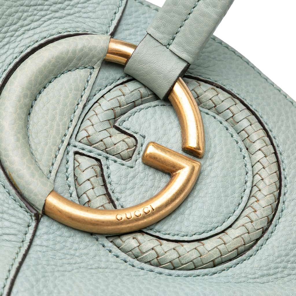 Gucci Medium Pebbled Calfskin Twill Tote - Image 10