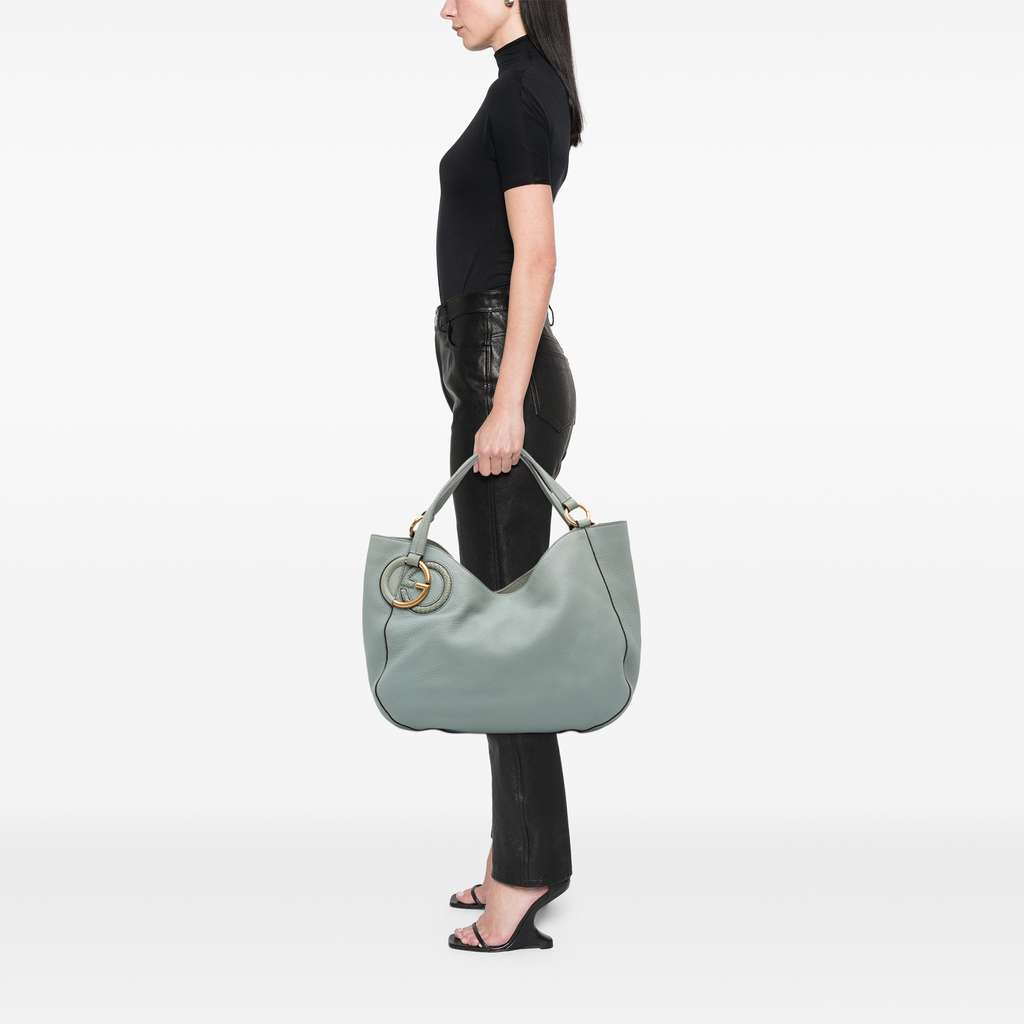 Gucci Medium Pebbled Calfskin Twill Tote - Image 12