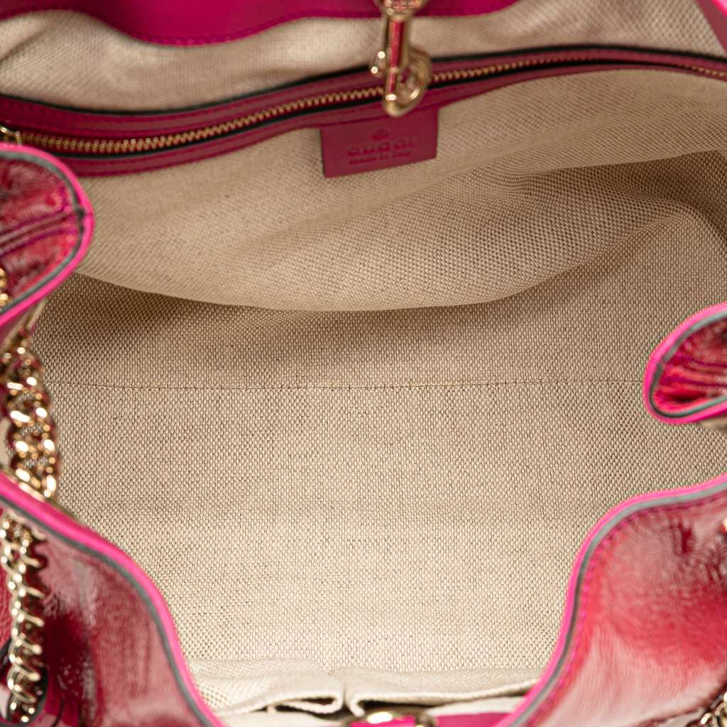 Gucci Medium Patent Soho Chain Tote - 4