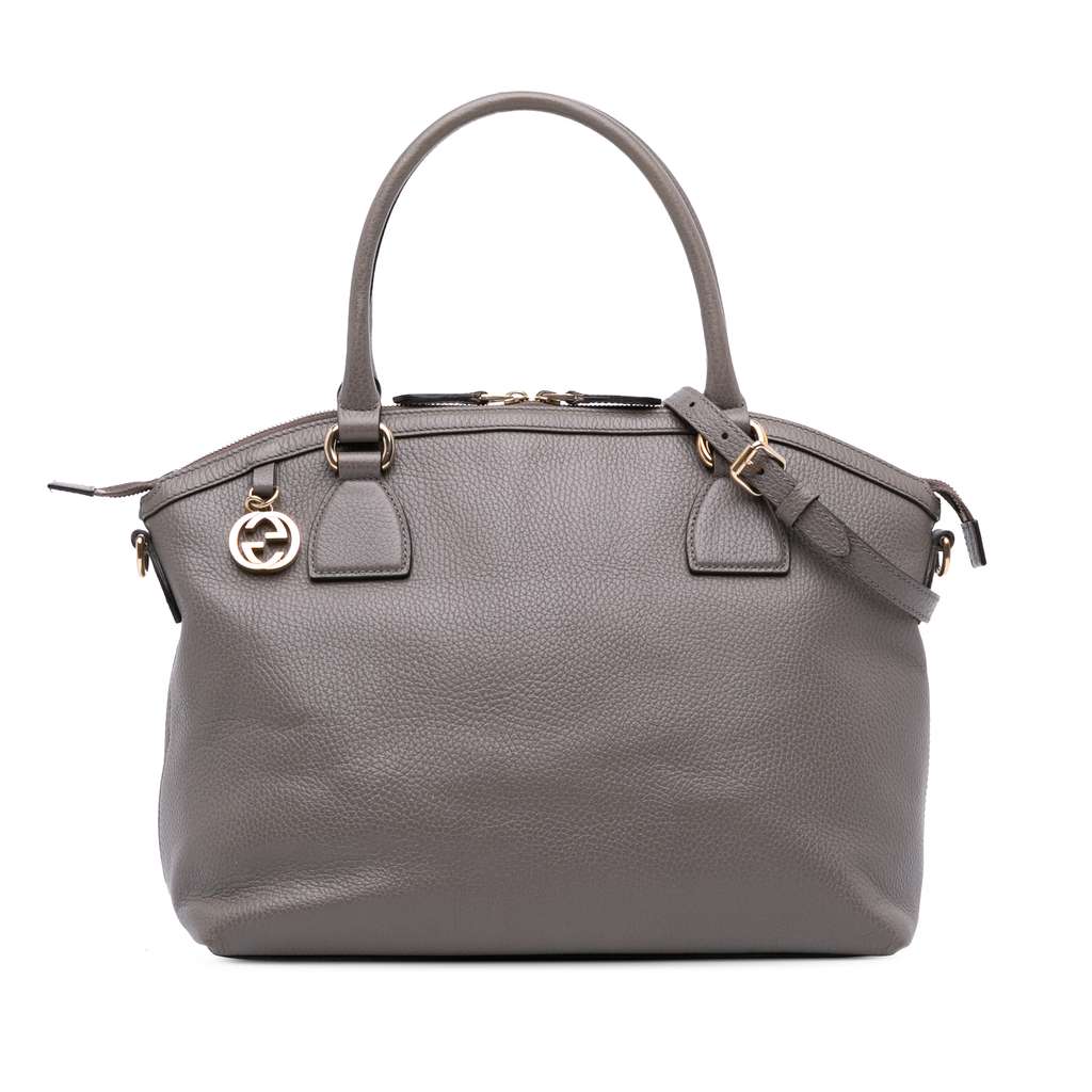 Gucci Medium Leather GG Charm Dome Satchel