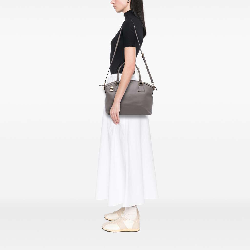 Gucci Medium Leather GG Charm Dome Satchel - Image 13