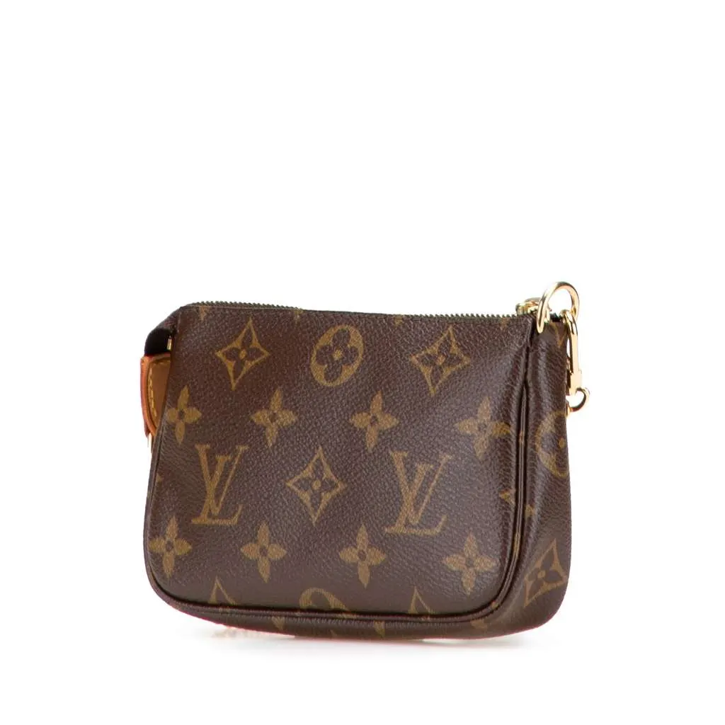 Louis Vuitton Monogram Mini Pochette Accessoires Brown Canvas Very good - Back View