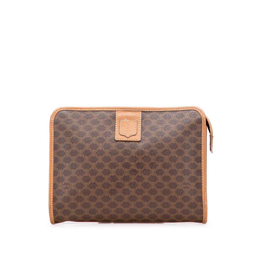 Celine Macadam Coated Canvas Clutch