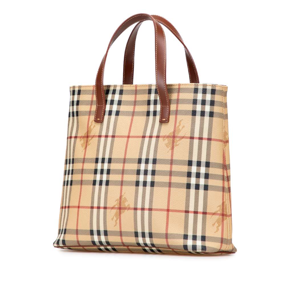 Burberry Haymarket Check Coated Canvas Tote - Back view