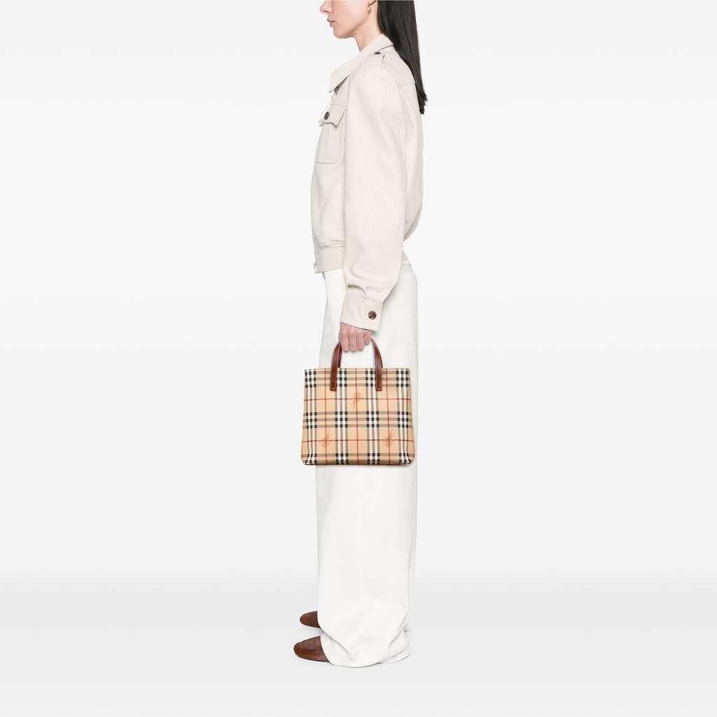 Burberry Haymarket Check Coated Canvas Tote - Image 13