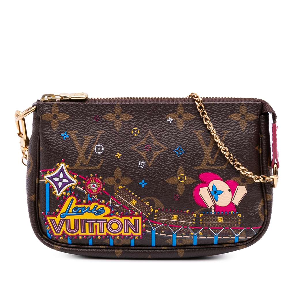Louis Vuitton Monogram Vivienne Christmas Roller Coaster Mini Pochette Accessoires