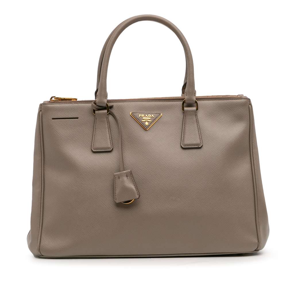 Prada Medium Saffiano Lux Galleria Double Zip Satchel