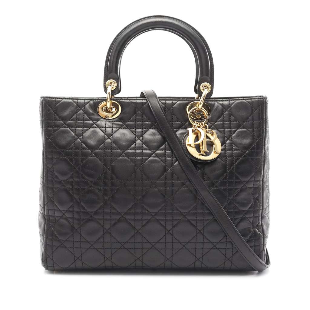 Dior Large Lambskin Cannage Lady Dior