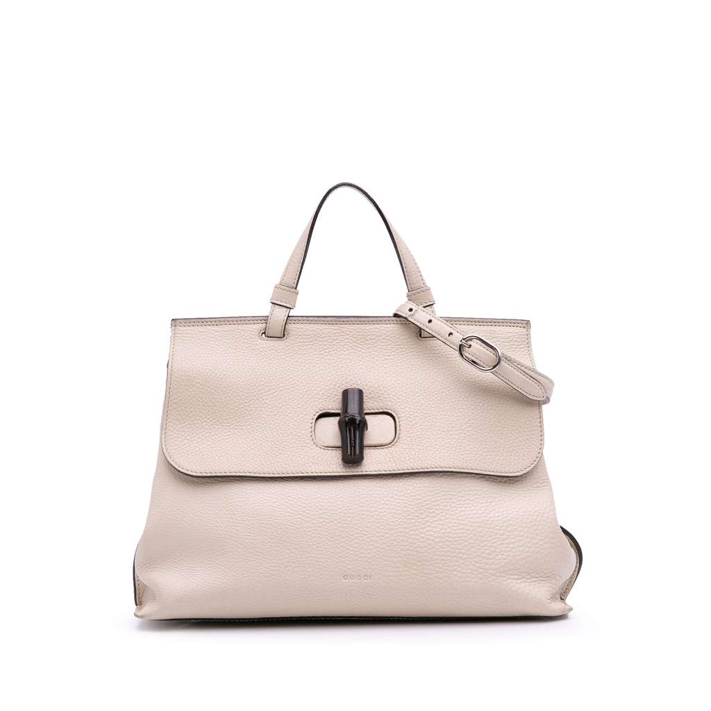 Gucci Medium Leather Bamboo Daily Satchel