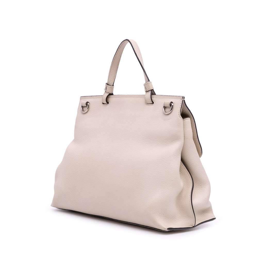 Gucci Medium Leather Bamboo Daily Satchel - Back view