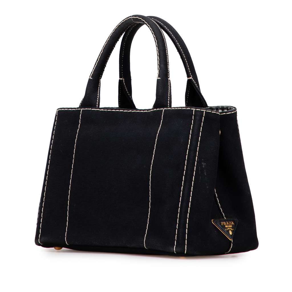 Prada Small Canvas Canapa Logo Satchel - Back view