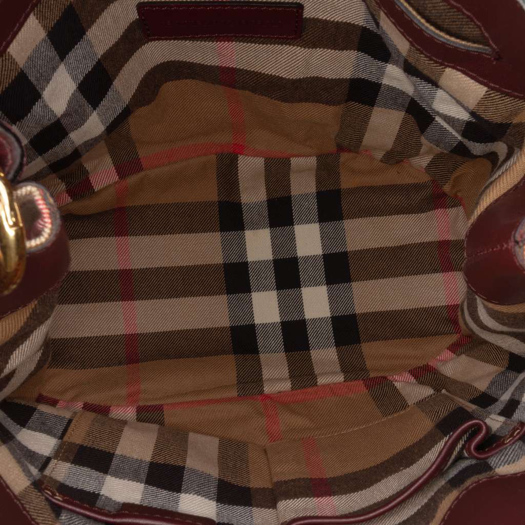 Burberry Nubuck and House Check Canvas Beckett Bucket Bag - 4