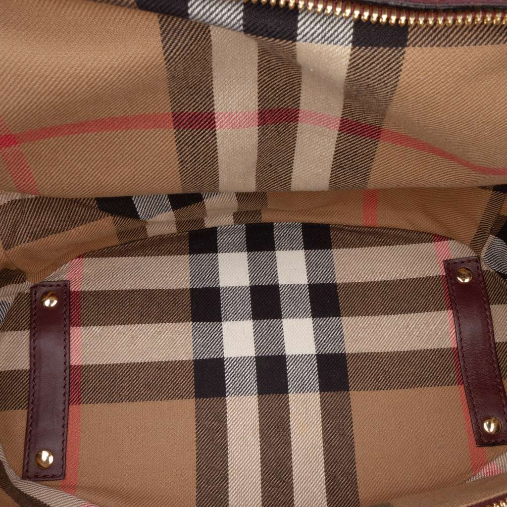 Burberry Nubuck and House Check Canvas Beckett Bucket Bag - 5