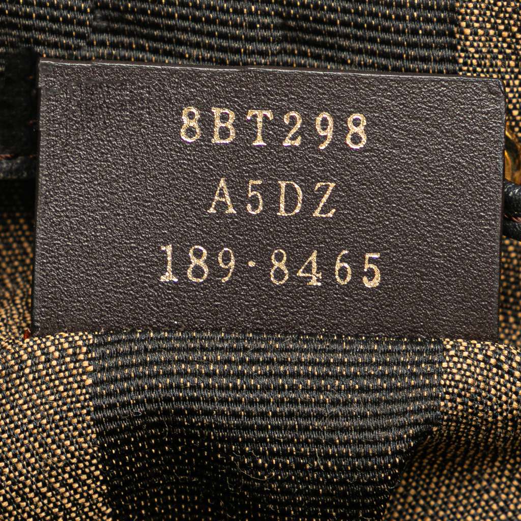 Fendi Zucca Pequin Jaquard and Straw Mon Tresor Bucket Bag - Detail 1