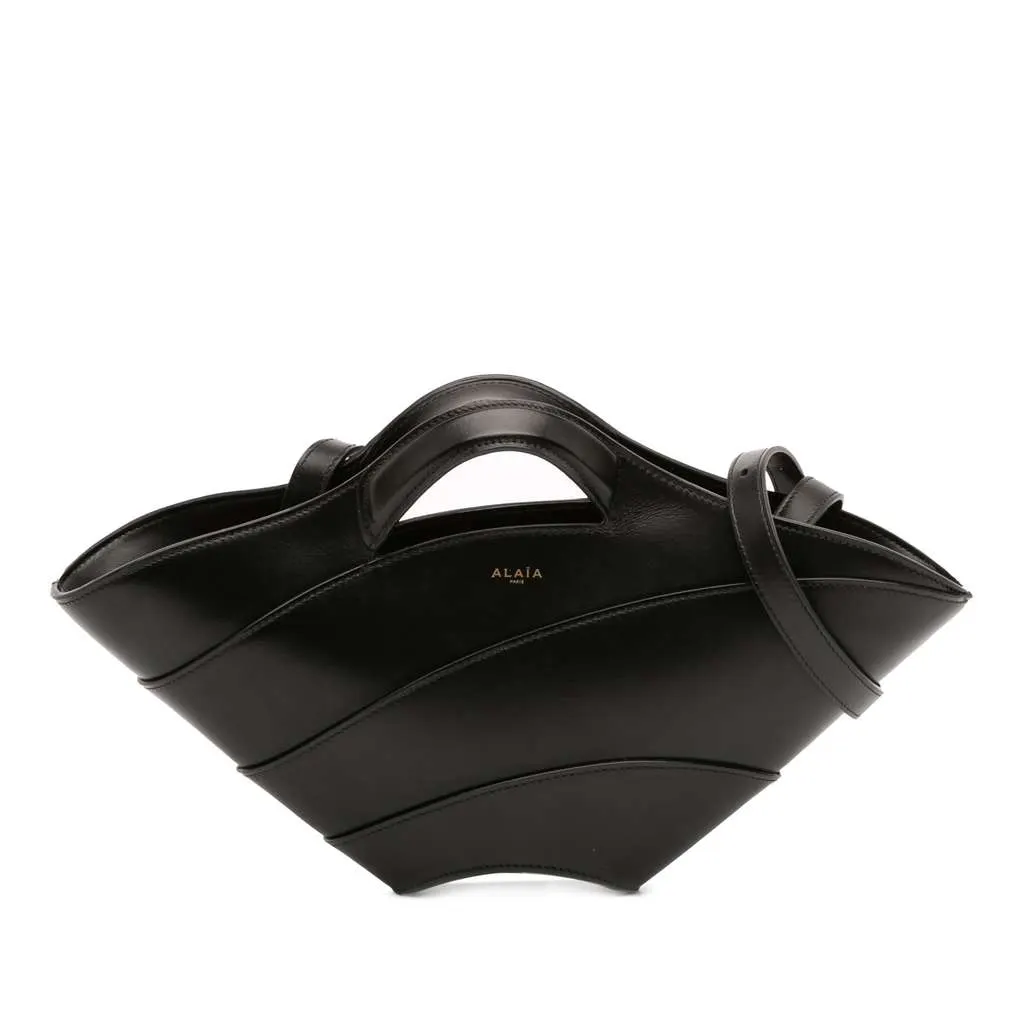 Alaïa Small Calfskin Khaima Bag Black Leather Good - Front View
