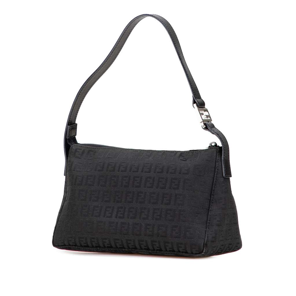 Fendi Zucchino Canvas Shoulder Bag - Back view