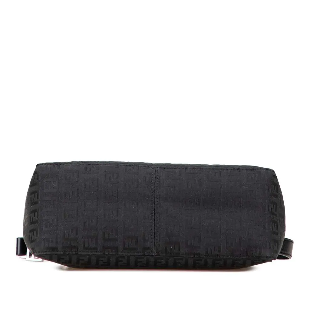 Fendi Zucchino Canvas Shoulder Bag Black Canvas Good - Inside View