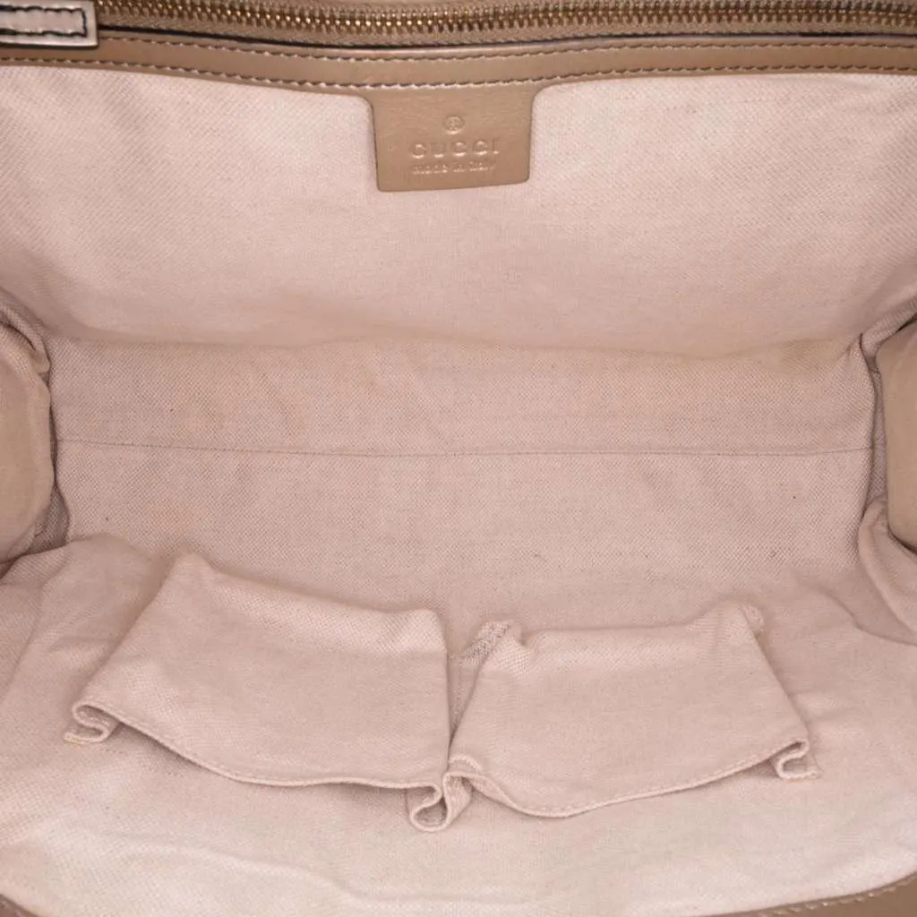 Gucci Large Guccissima Emily Shoulder Bag Gold Leather Good - Model View