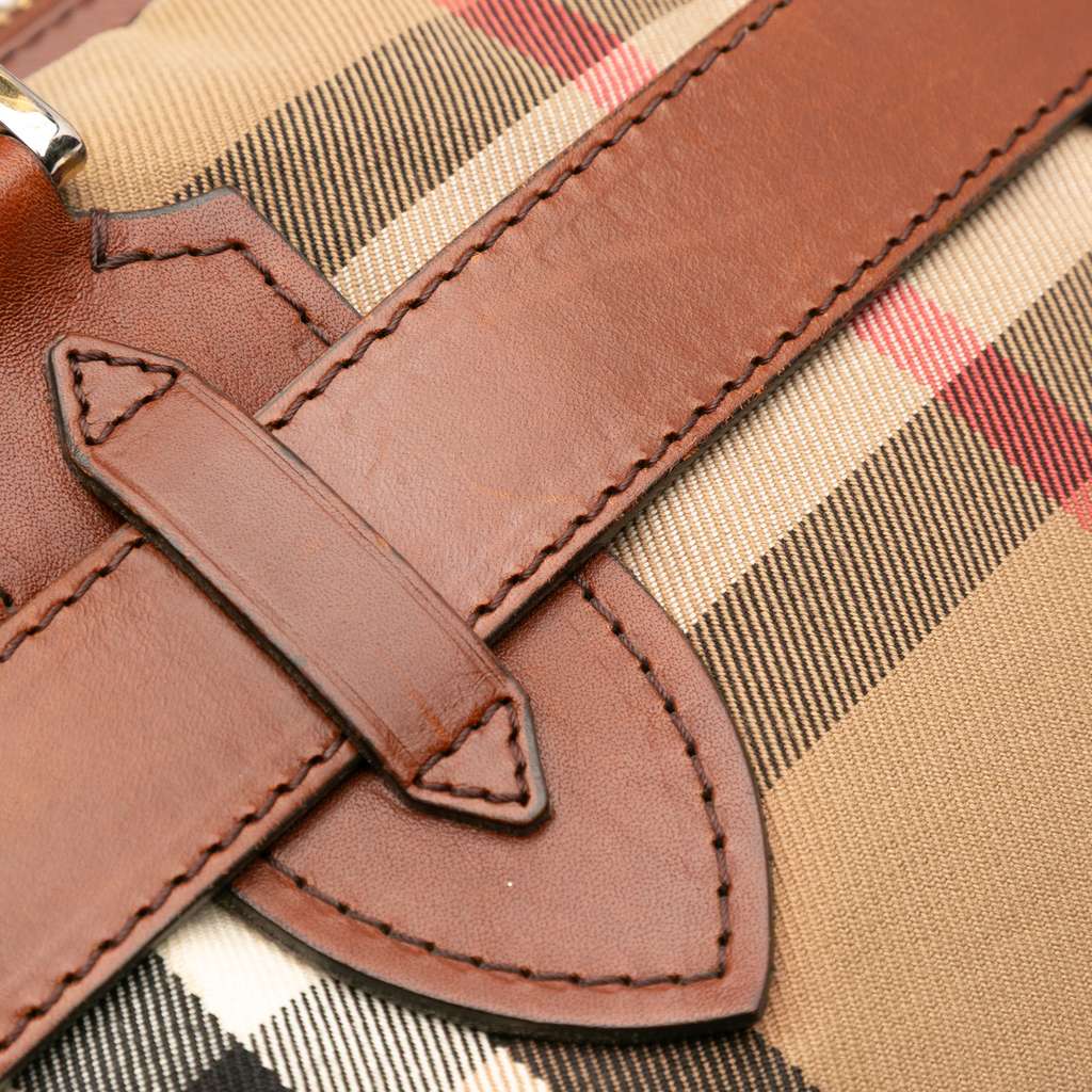 Burberry Small House Check Canvas Bridle Gladstone Satchel - Image 14
