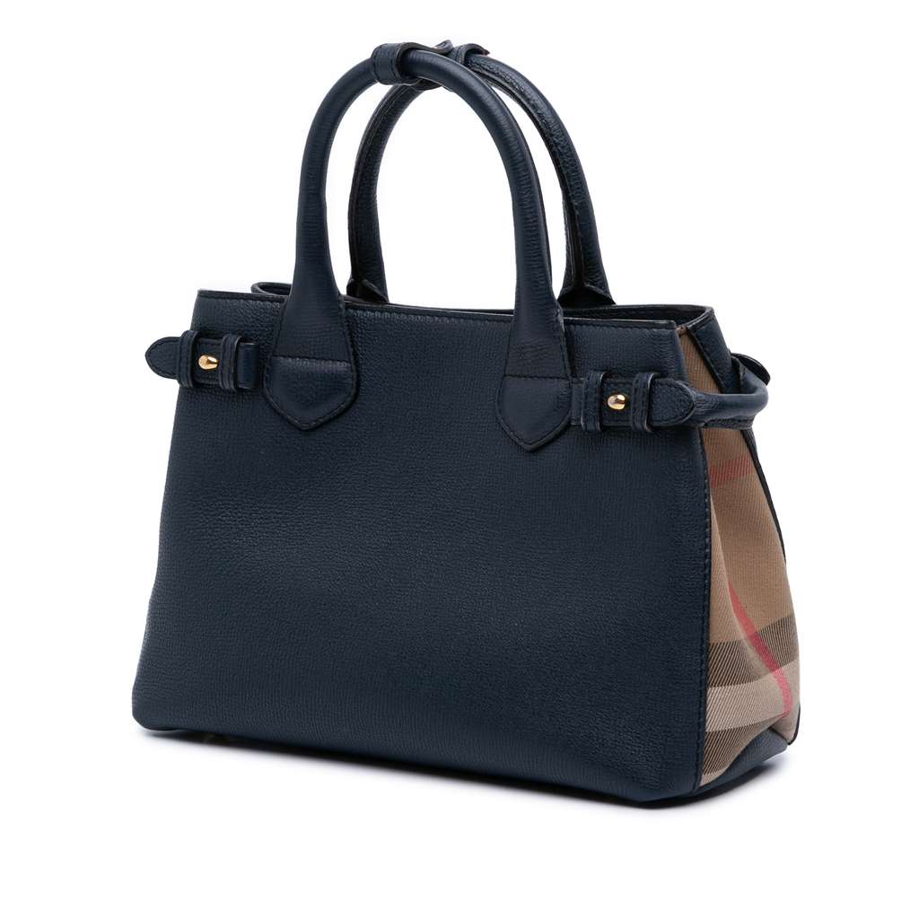 Burberry Medium Leather and House Check Banner Satchel - 2