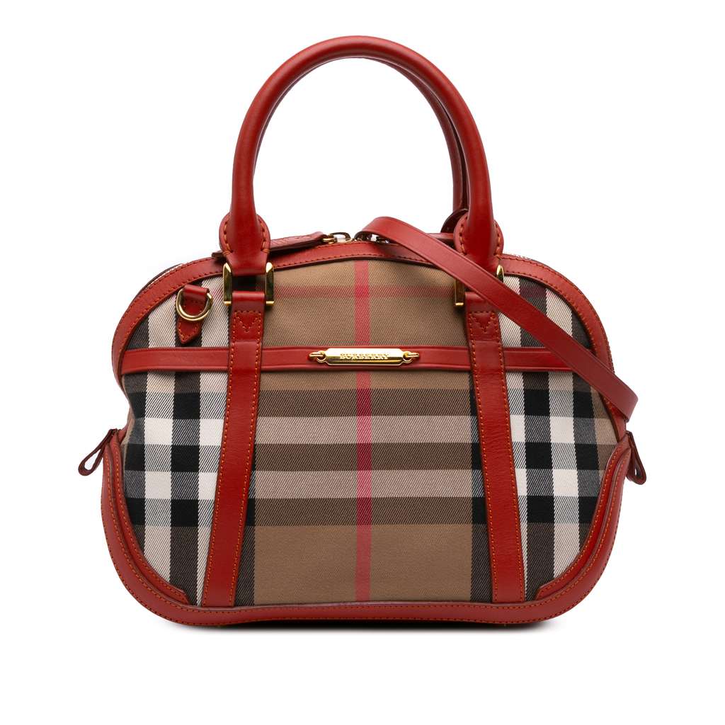Burberry Small House Check Canvas Bridle Orchard Satchel
