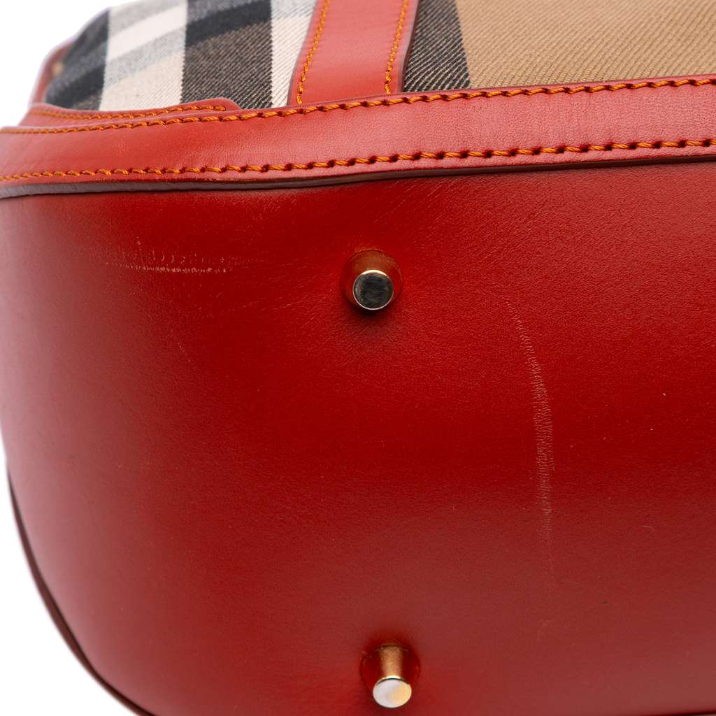 Burberry Small House Check Canvas Bridle Orchard Satchel - Detail 2