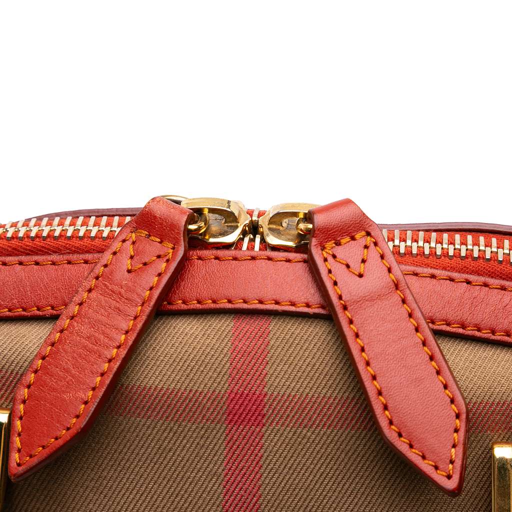 Burberry Small House Check Canvas Bridle Orchard Satchel - Image 10
