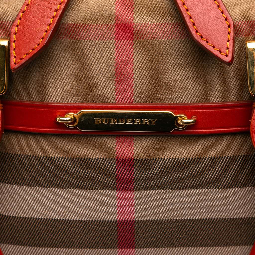 Burberry Small House Check Canvas Bridle Orchard Satchel - Image 11