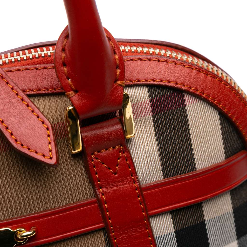 Burberry Small House Check Canvas Bridle Orchard Satchel - Image 12