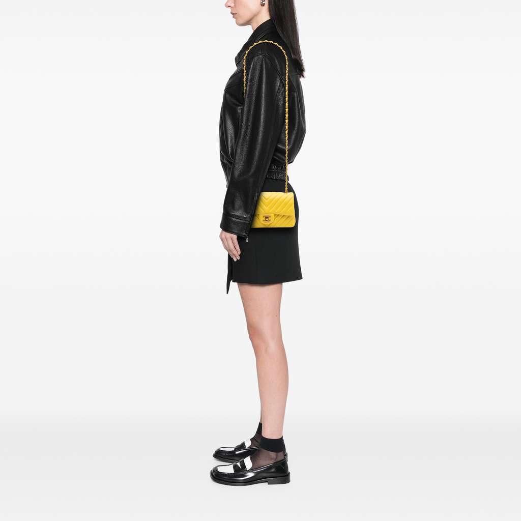 Chanel Mini Rectangular Classic Chevron Lambskin Single Flap - Image 10