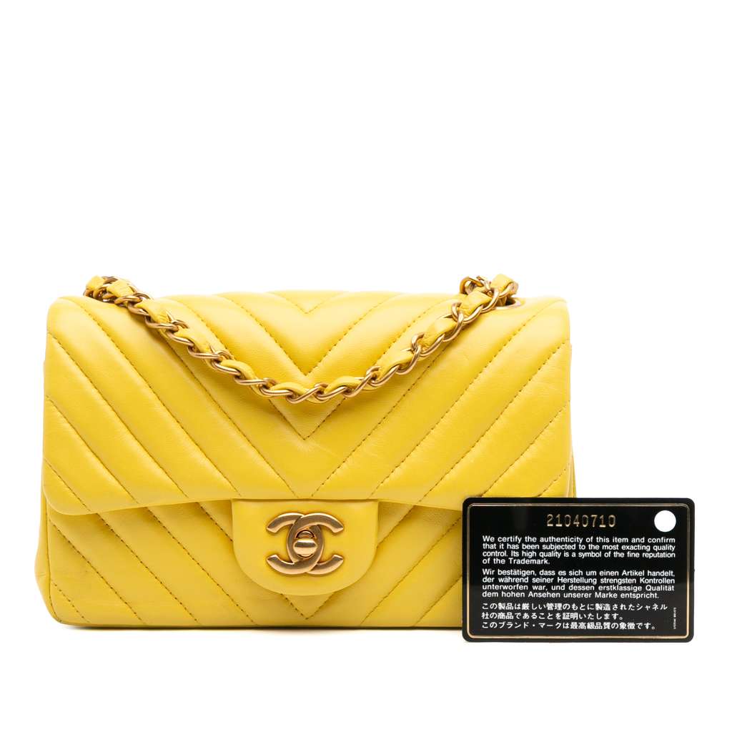 Chanel Mini Rectangular Classic Chevron Lambskin Single Flap - Image 11