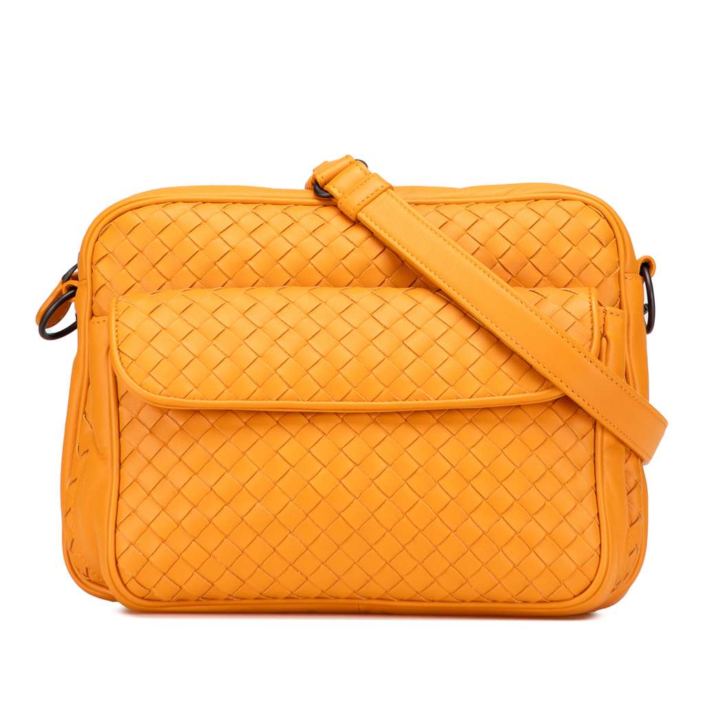 Bottega Veneta Nappa Intrecciato Front Pocket Messenger Bag