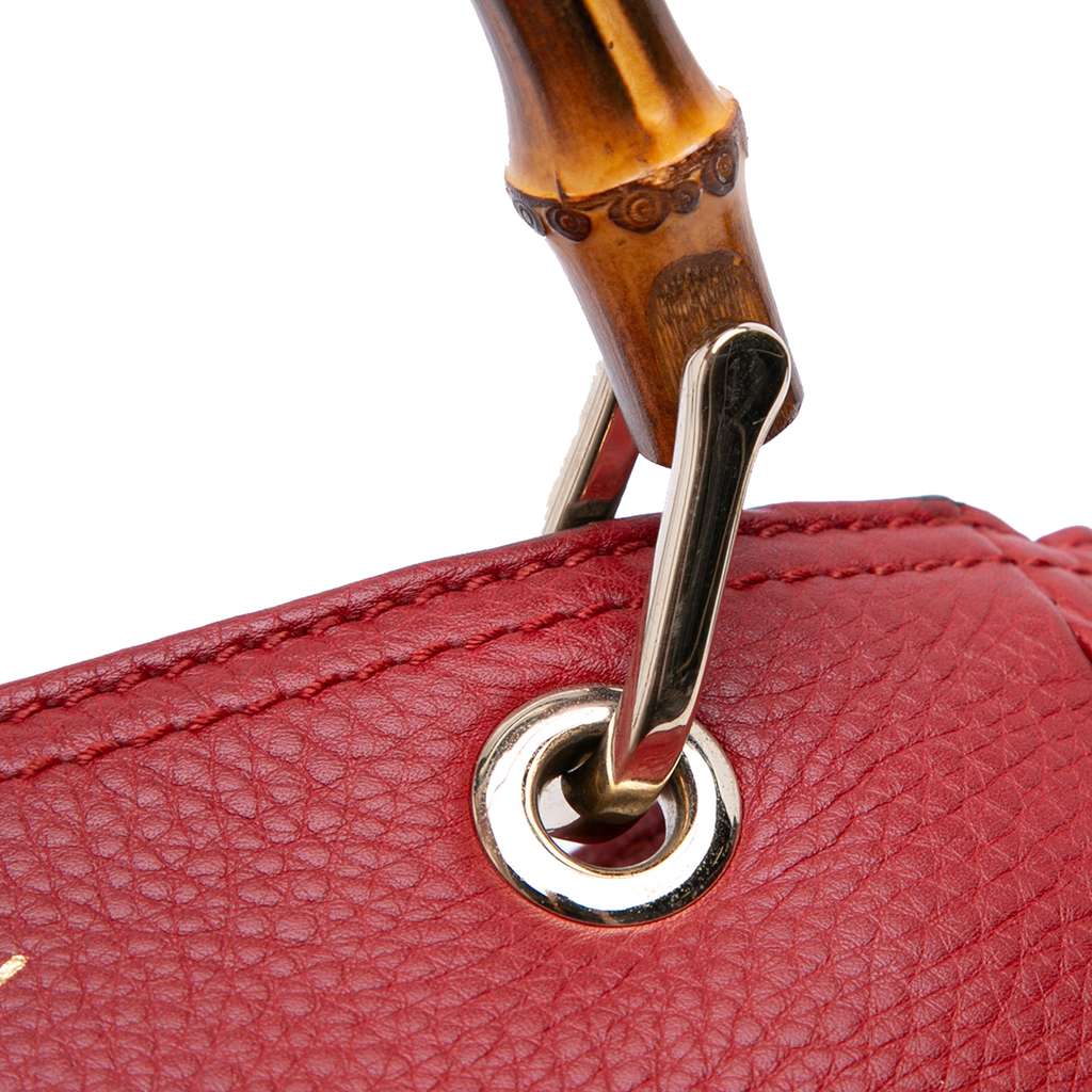 Gucci Small Calfskin Bamboo Shopper Satchel - Image 11