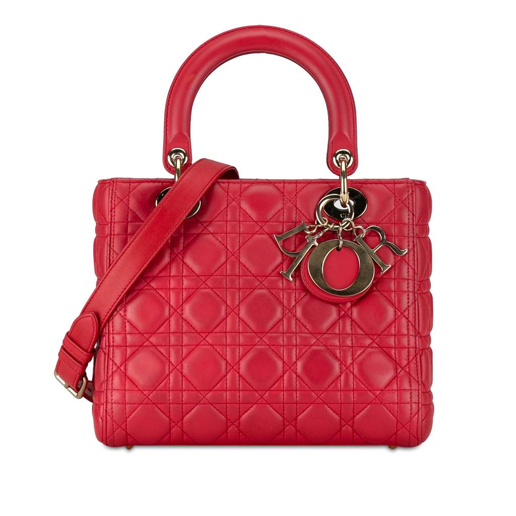 Dior Medium Lambskin Cannage Lady Dior
