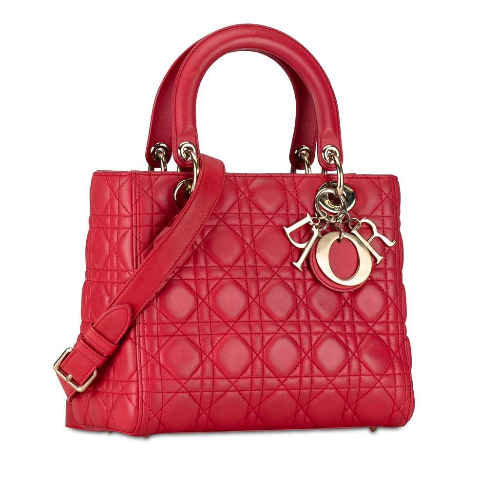 Dior Medium Lambskin Cannage Lady Dior - 2