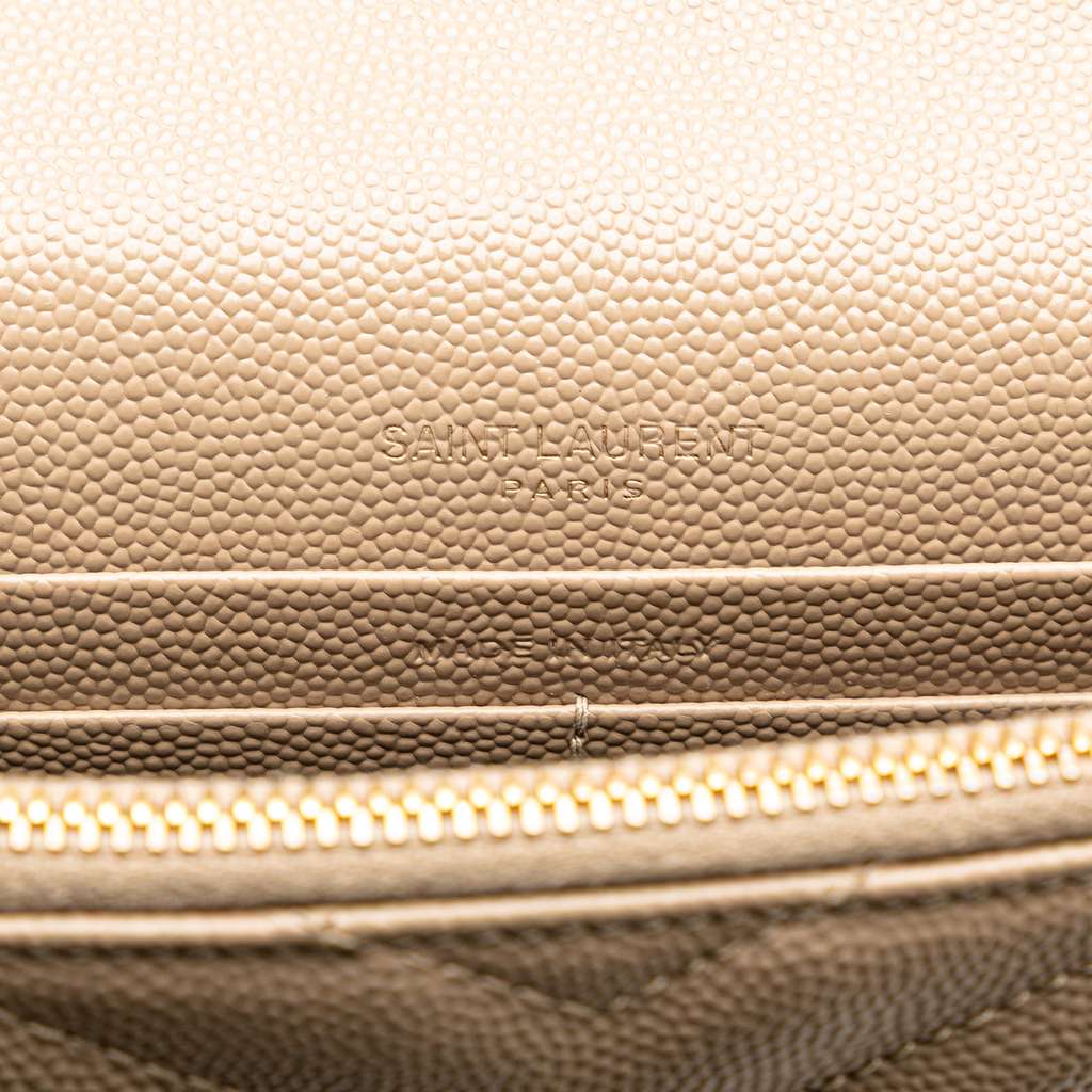 Saint Laurent Grain De Poudre Cassandre Envelope Chain Wallet - 5