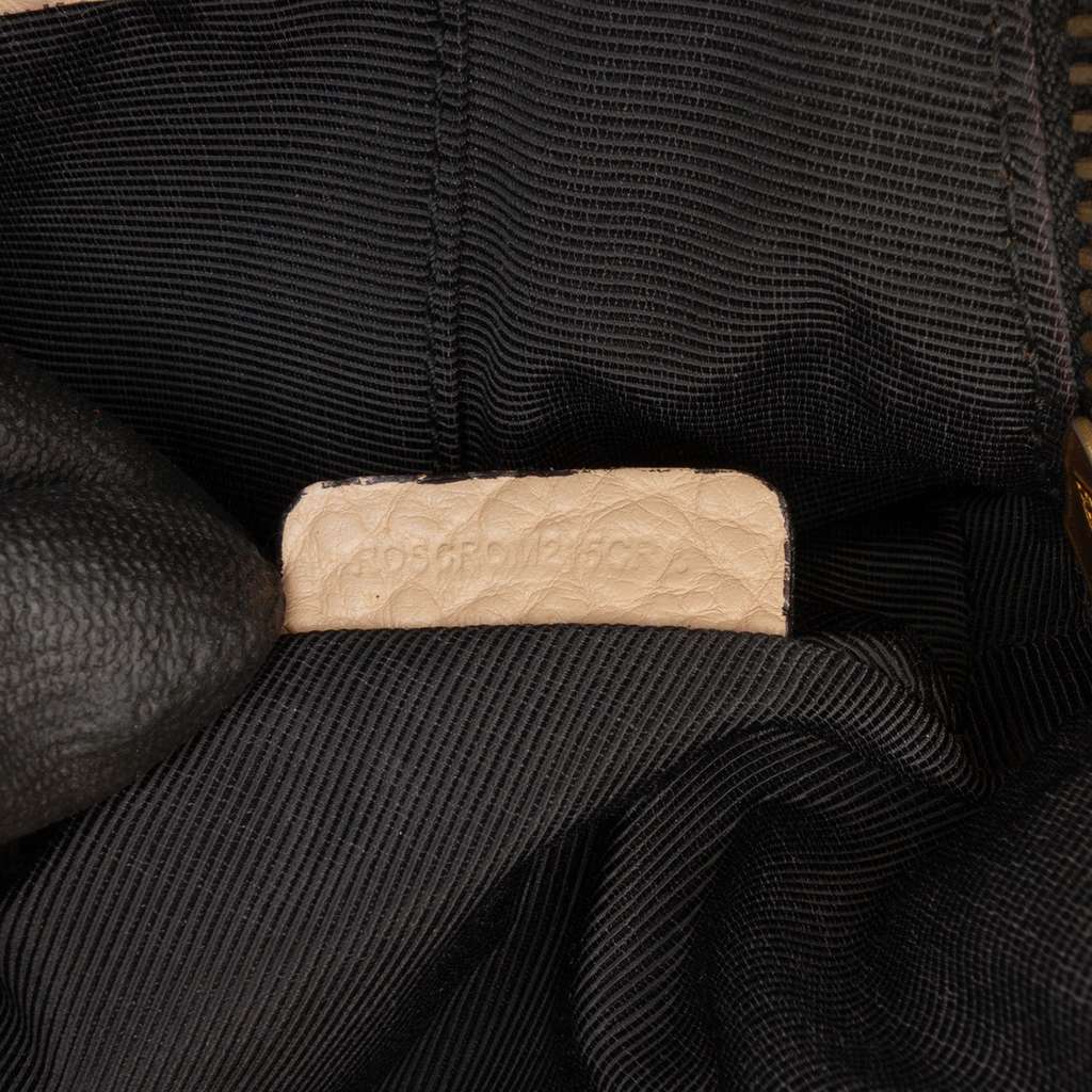 Burberry Medium Heritage Grain Check Embossed Orchard Bowling Bag - Side view