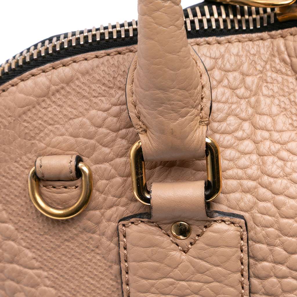 Burberry Medium Heritage Grain Check Embossed Orchard Bowling Bag - Image 10