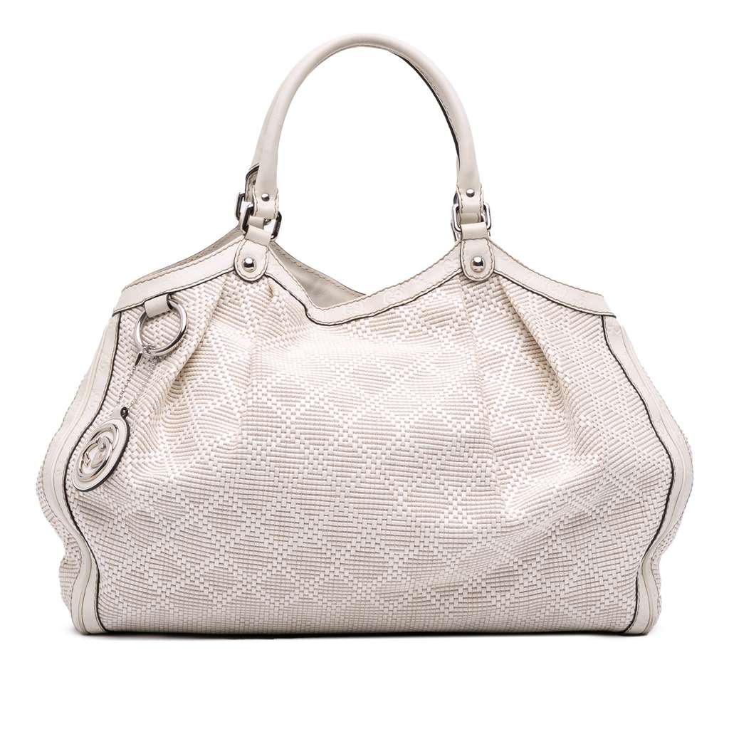Gucci Large Diamante Raffia Sukey Tote